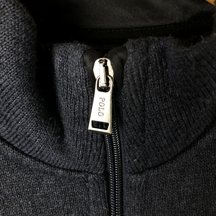 Ralph Lauren POLO RALPH LAUREN fleece jacket, men's size L polyester navy blue type Vintage Second Hand