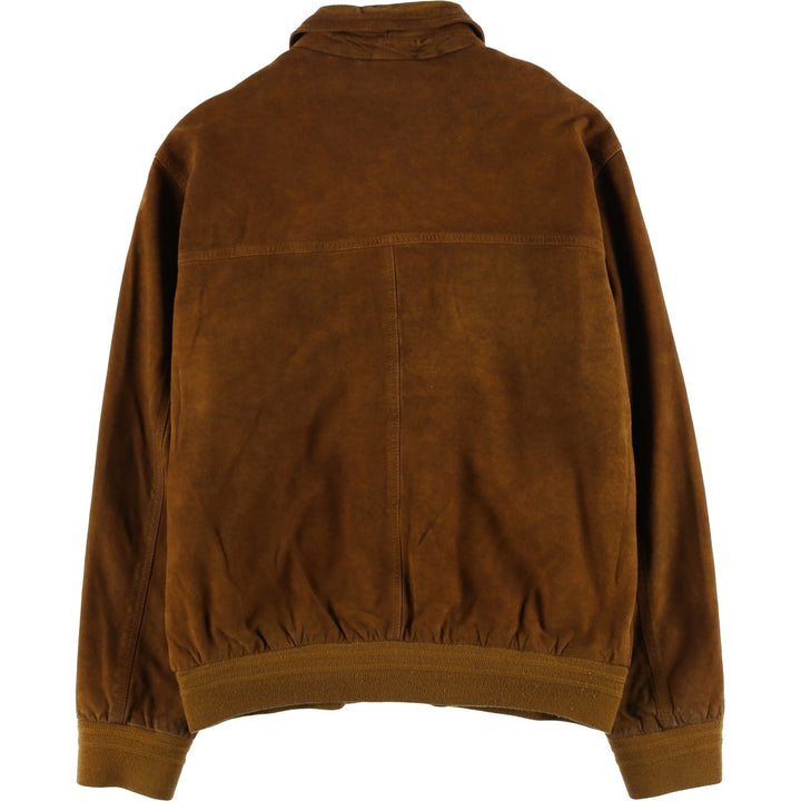 VERA PELLE Men's Vintage Collared Suede Leather Blouson (Size L) Genuine Leather Suede Leather brown type Vintage Second Hand