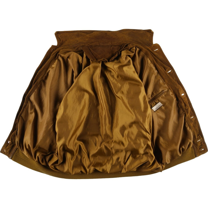 VERA PELLE Men's Vintage Collared Suede Leather Blouson (Size L) Genuine Leather Suede Leather brown type Vintage Second Hand