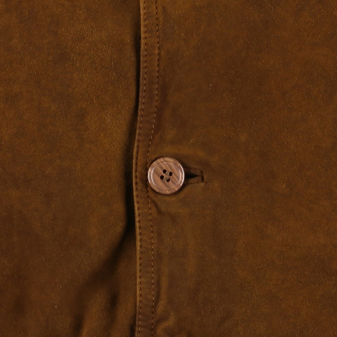 VERA PELLE Men's Vintage Collared Suede Leather Blouson (Size L) Genuine Leather Suede Leather brown type Vintage Second Hand
