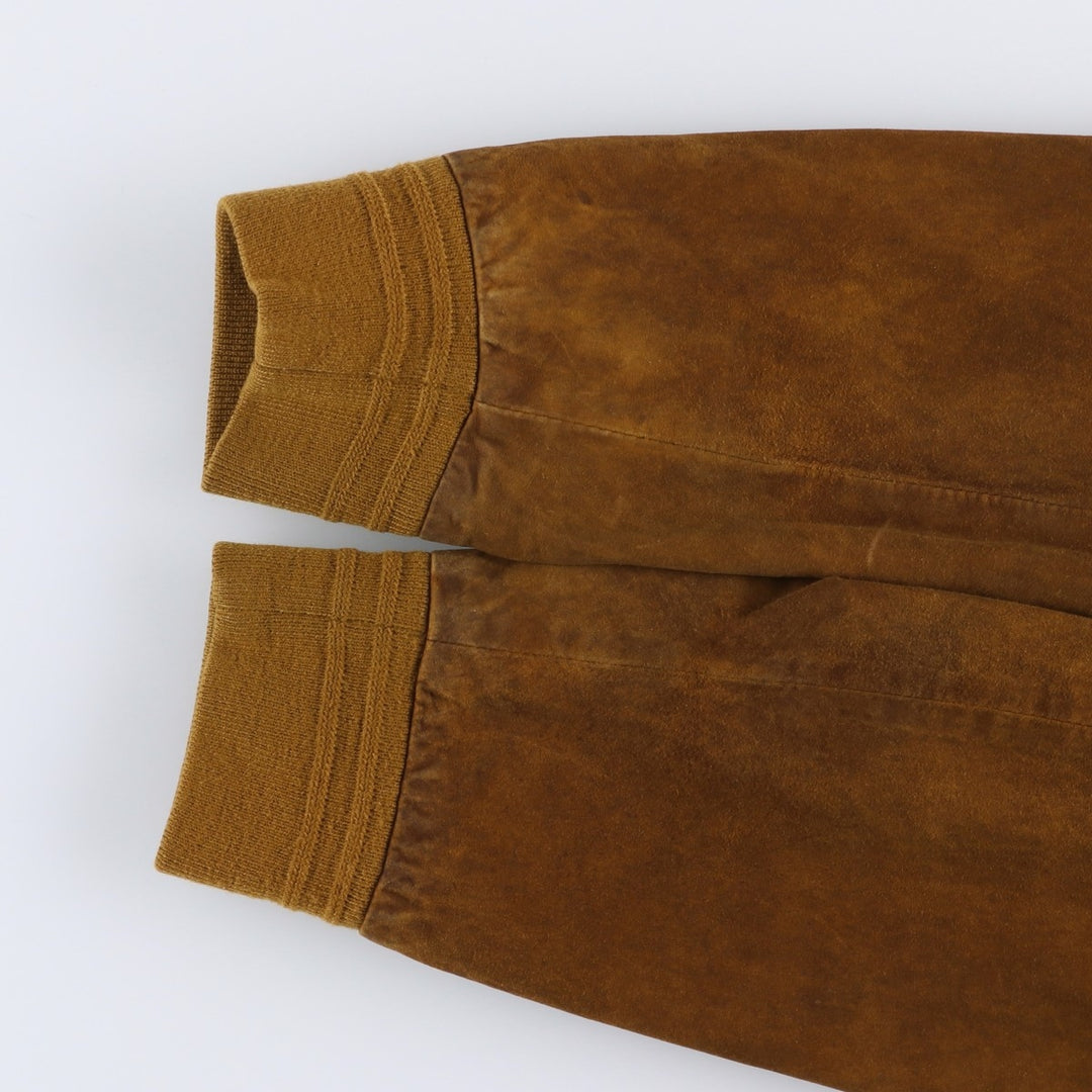 VERA PELLE Men's Vintage Collared Suede Leather Blouson (Size L) Genuine Leather Suede Leather brown type Vintage Second Hand