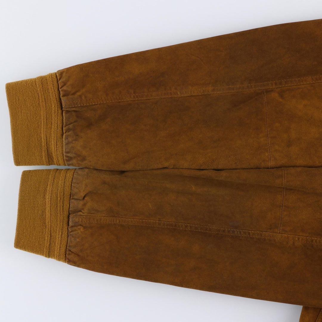 VERA PELLE Men's Vintage Collared Suede Leather Blouson (Size L) Genuine Leather Suede Leather brown type Vintage Second Hand
