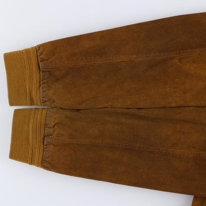 VERA PELLE Men's Vintage Collared Suede Leather Blouson (Size L) Genuine Leather Suede Leather brown type Vintage Second Hand