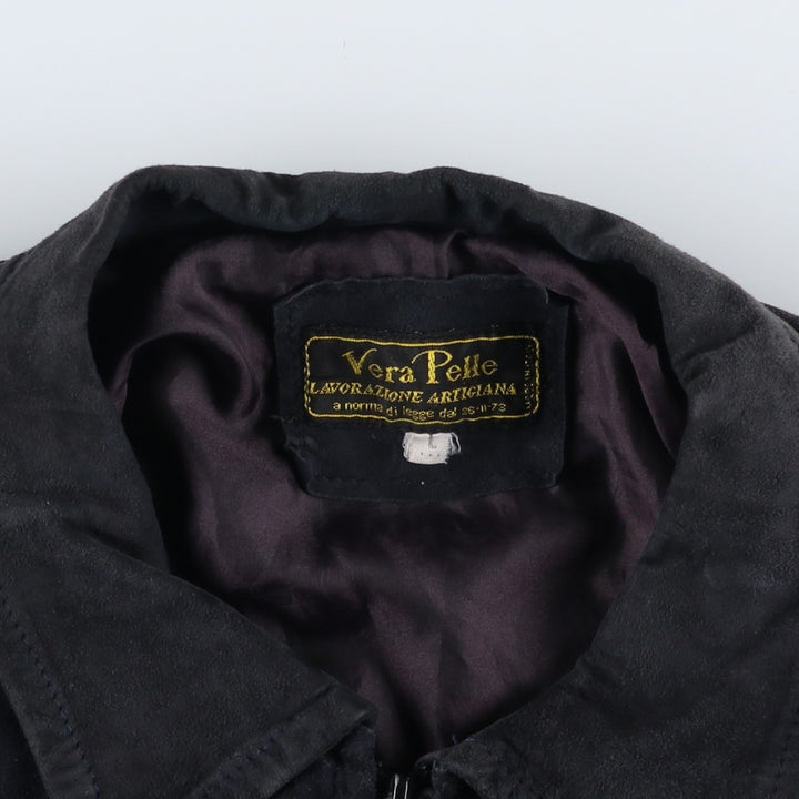 Vintage VERA PELLE suede leather jacket, made in Italy, size L, men's size L unclear black type Vintage Second Hand