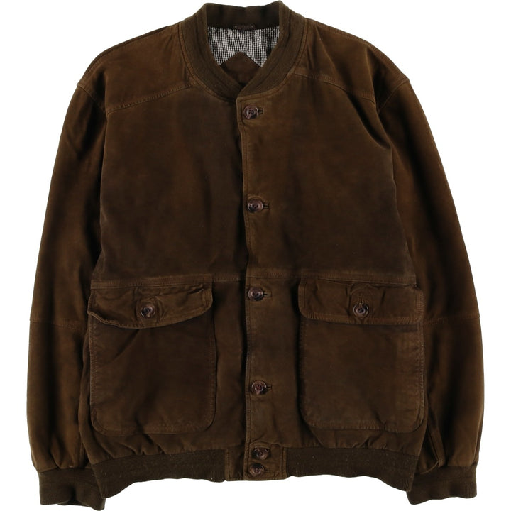 HI-BUXTER suede leather blouson, men's size M, vintage Genuine Leather Suede Leather brown type Vintage Second Hand