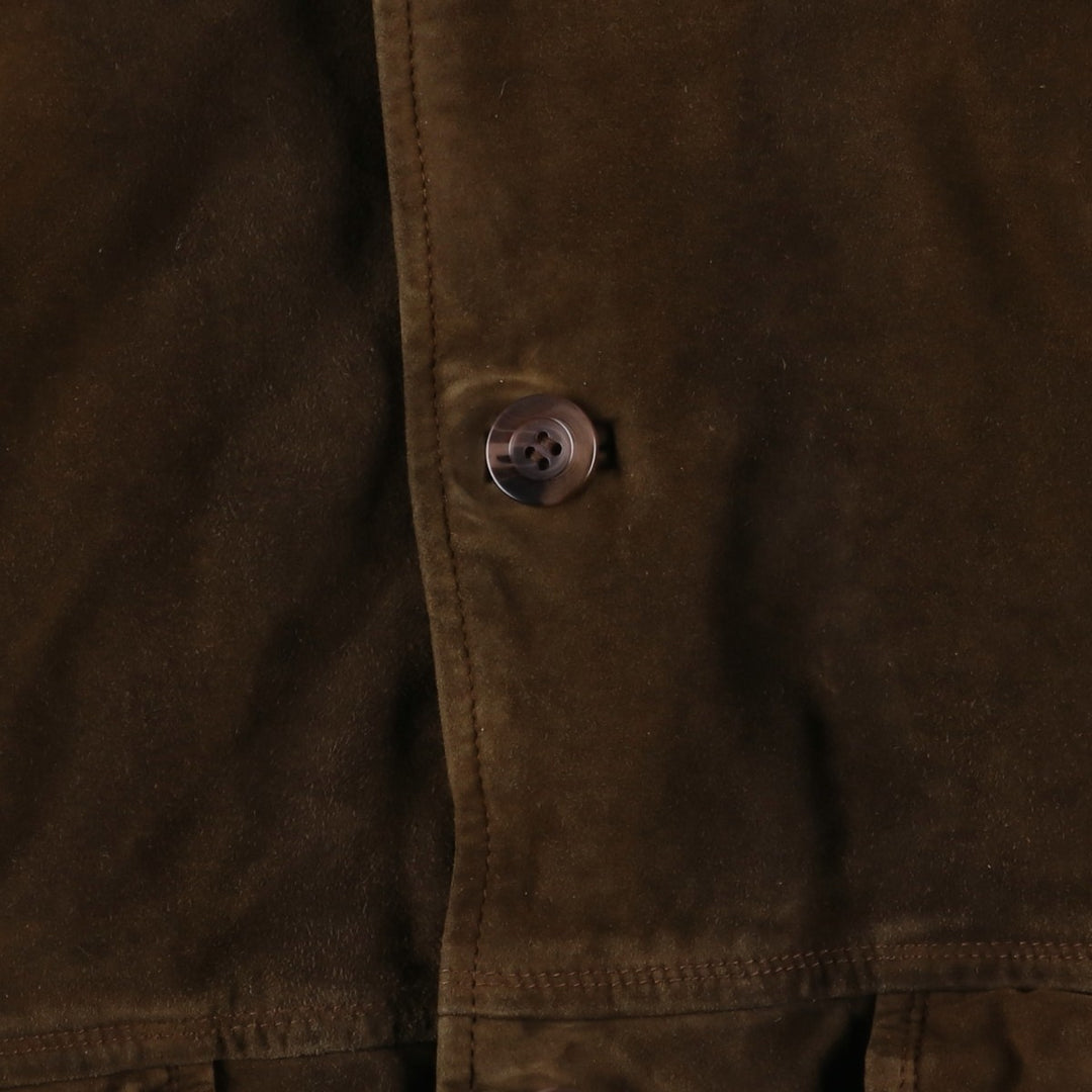 HI-BUXTER suede leather blouson, men's size M, vintage Genuine Leather Suede Leather brown type Vintage Second Hand