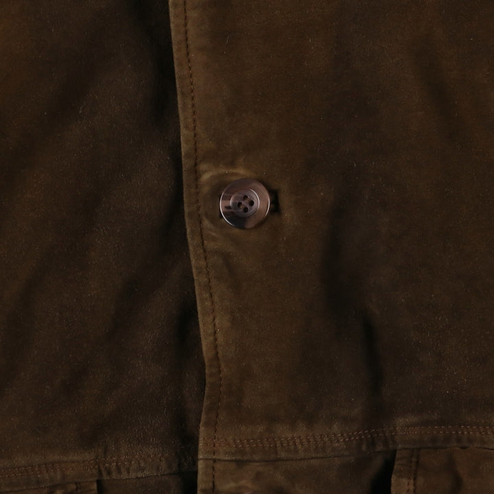 HI-BUXTER suede leather blouson, men's size M, vintage Genuine Leather Suede Leather brown type Vintage Second Hand