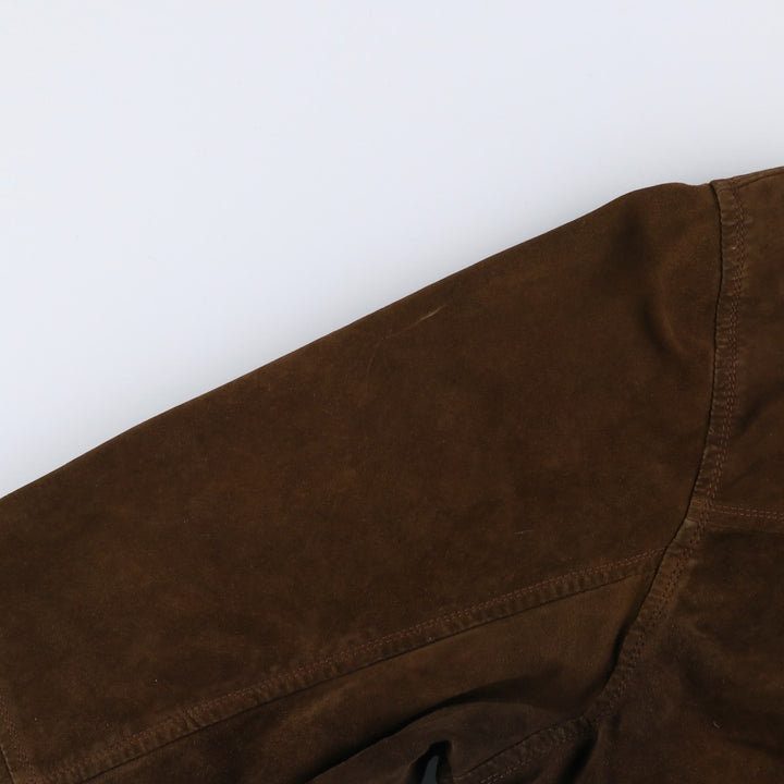 HI-BUXTER suede leather blouson, men's size M, vintage Genuine Leather Suede Leather brown type Vintage Second Hand