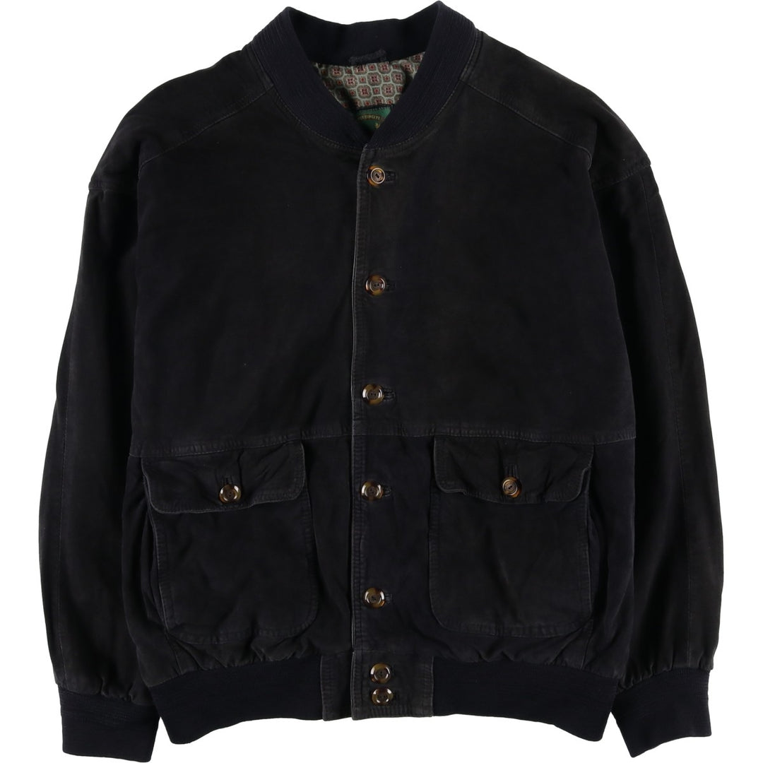 Sanderson suede leather jacket, men's size L, vintage Genuine Leather Suede Leather black type Vintage Second Hand