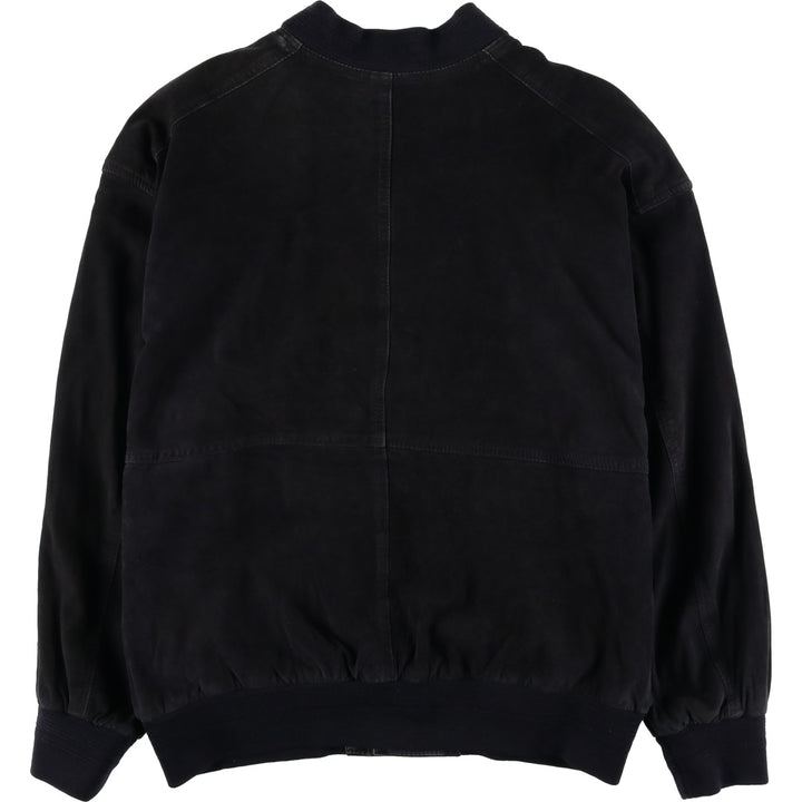 Sanderson suede leather jacket, men's size L, vintage Genuine Leather Suede Leather black type Vintage Second Hand