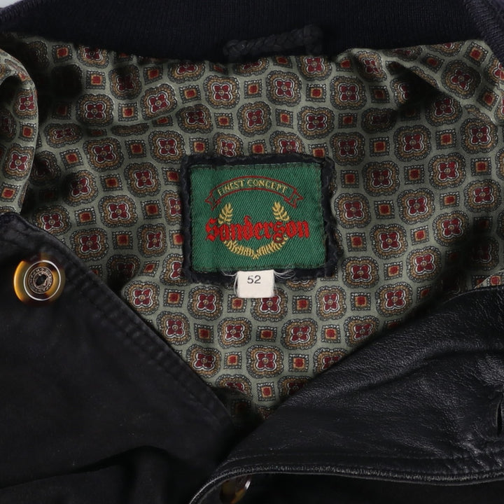 Sanderson suede leather jacket, men's size L, vintage Genuine Leather Suede Leather black type Vintage Second Hand
