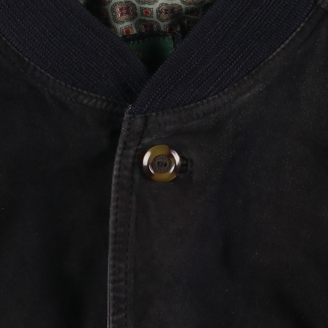 Sanderson suede leather jacket, men's size L, vintage Genuine Leather Suede Leather black type Vintage Second Hand