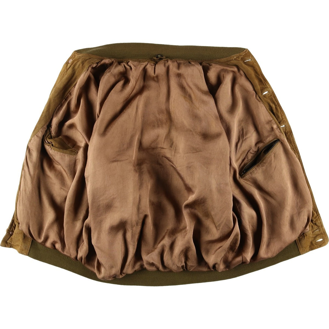 Vintage suede leather blouson, size L, for men Genuine Leather Suede Leather brown type Vintage Second Hand