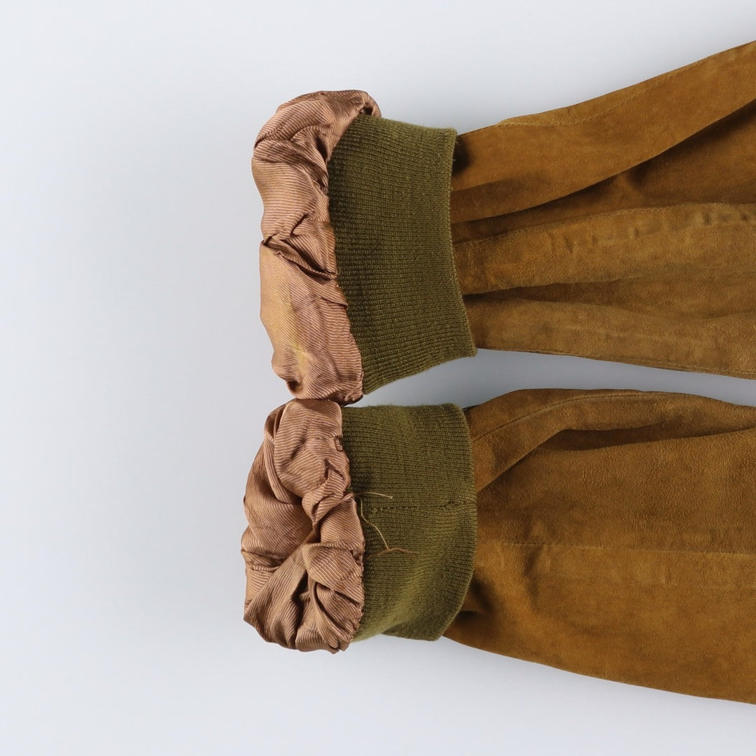 Vintage suede leather blouson, size L, for men Genuine Leather Suede Leather brown type Vintage Second Hand