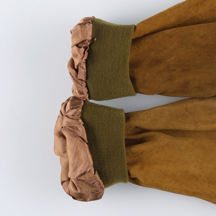 Vintage suede leather blouson, size L, for men Genuine Leather Suede Leather brown type Vintage Second Hand