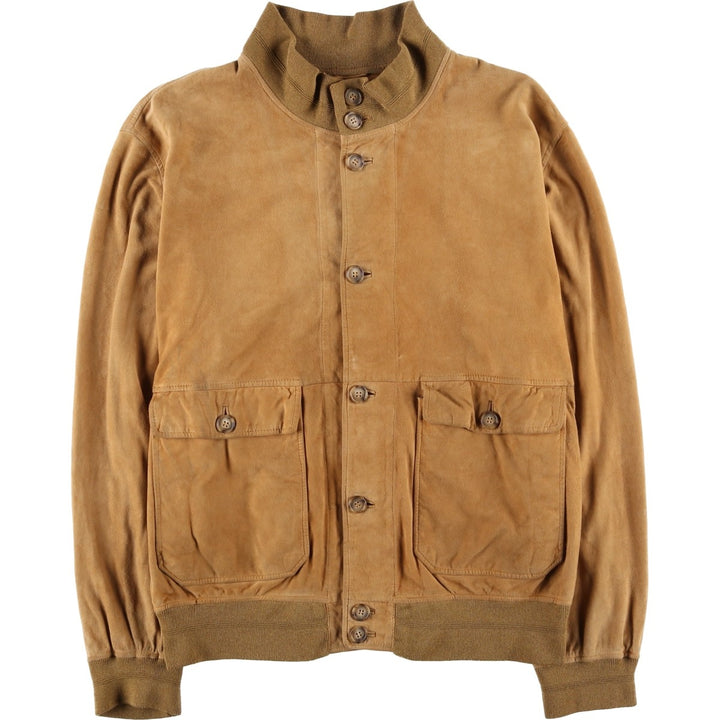 Vintage COMPAGNIA DELLE PELLI Balster Jacket, Suede Leather Blouson, Men's Size L unclear Beige type Vintage Second Hand