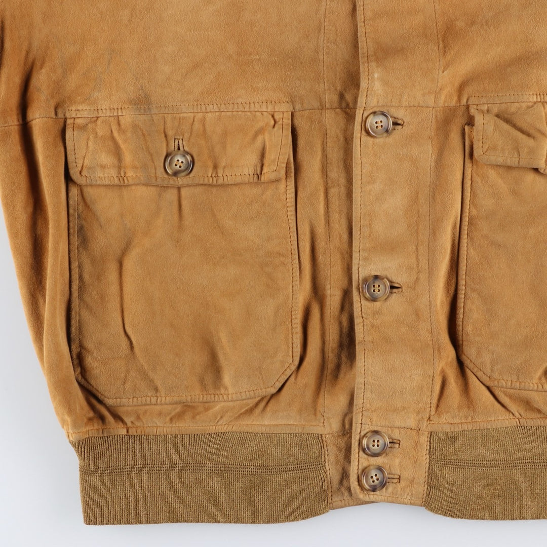 Vintage COMPAGNIA DELLE PELLI Balster Jacket, Suede Leather Blouson, Men's Size L unclear Beige type Vintage Second Hand