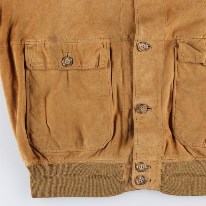 Vintage COMPAGNIA DELLE PELLI Balster Jacket, Suede Leather Blouson, Men's Size L unclear Beige type Vintage Second Hand