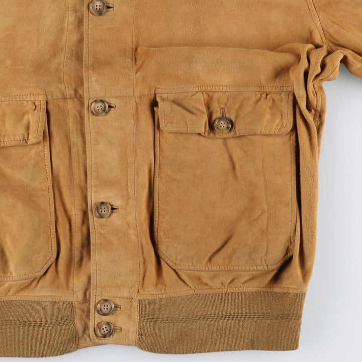 Vintage COMPAGNIA DELLE PELLI Balster Jacket, Suede Leather Blouson, Men's Size L unclear Beige type Vintage Second Hand