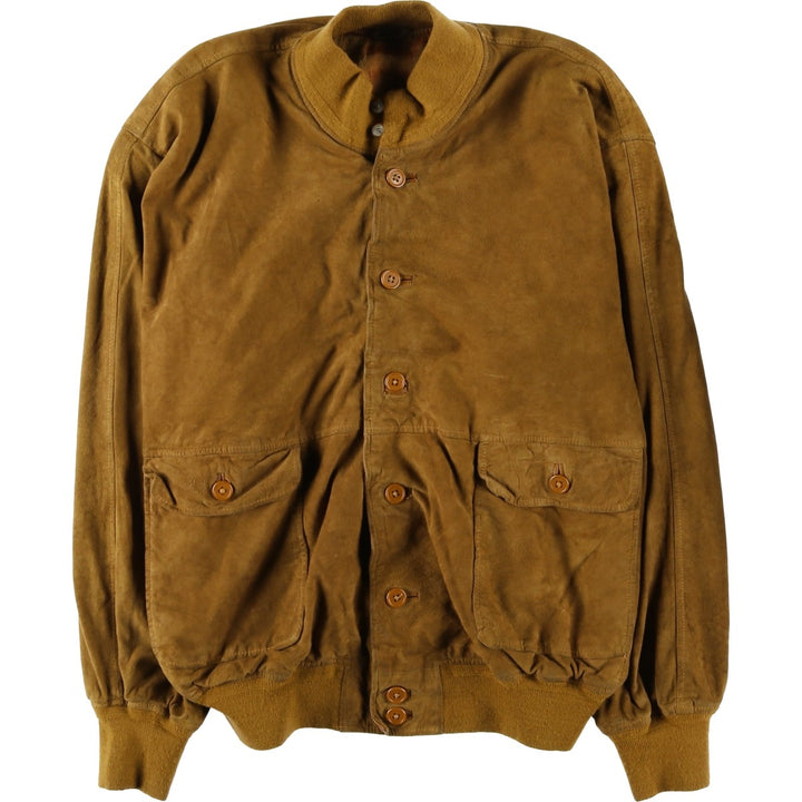 Vintage Balster Jacket, Suede Leather Blouson, Men's XL unclear brown type Vintage Second Hand