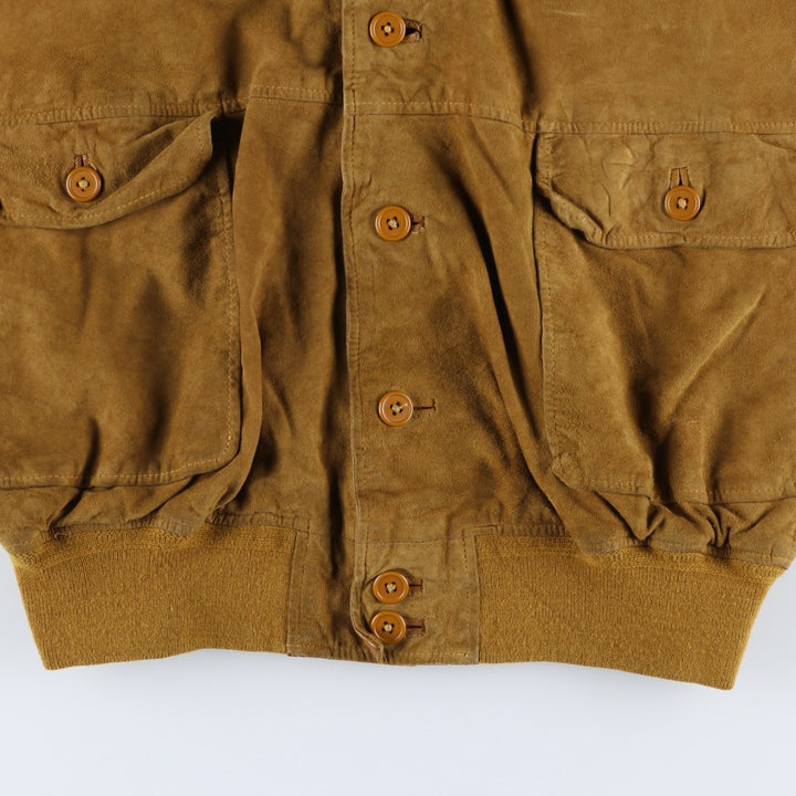 Vintage Balster Jacket, Suede Leather Blouson, Men's XL unclear brown type Vintage Second Hand