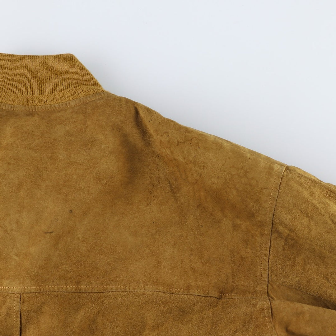 Vintage Balster Jacket, Suede Leather Blouson, Men's XL unclear brown type Vintage Second Hand