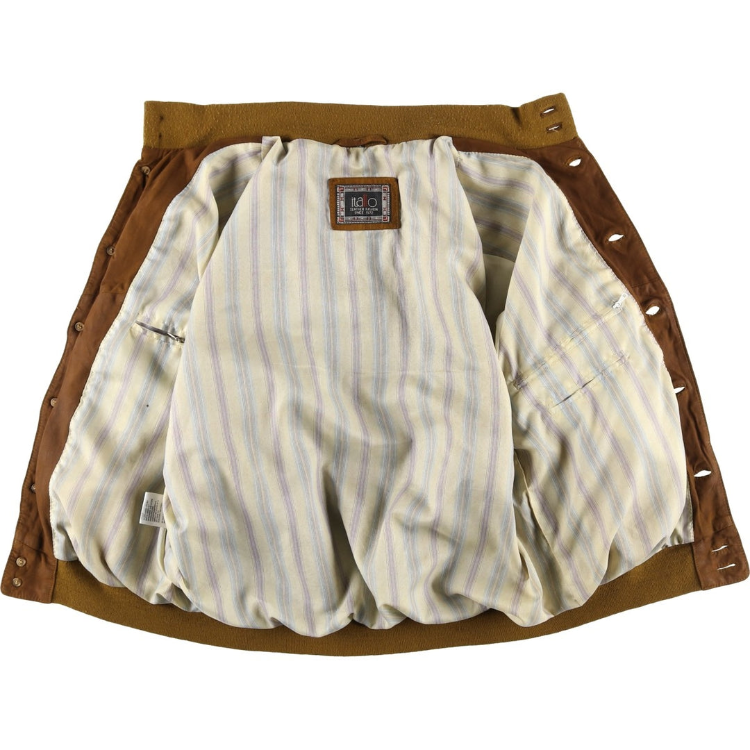 itallo Balster Jacket, Suede Leather Blouson, Men's Size L Genuine Leather Suede Leather brown type Vintage Second Hand