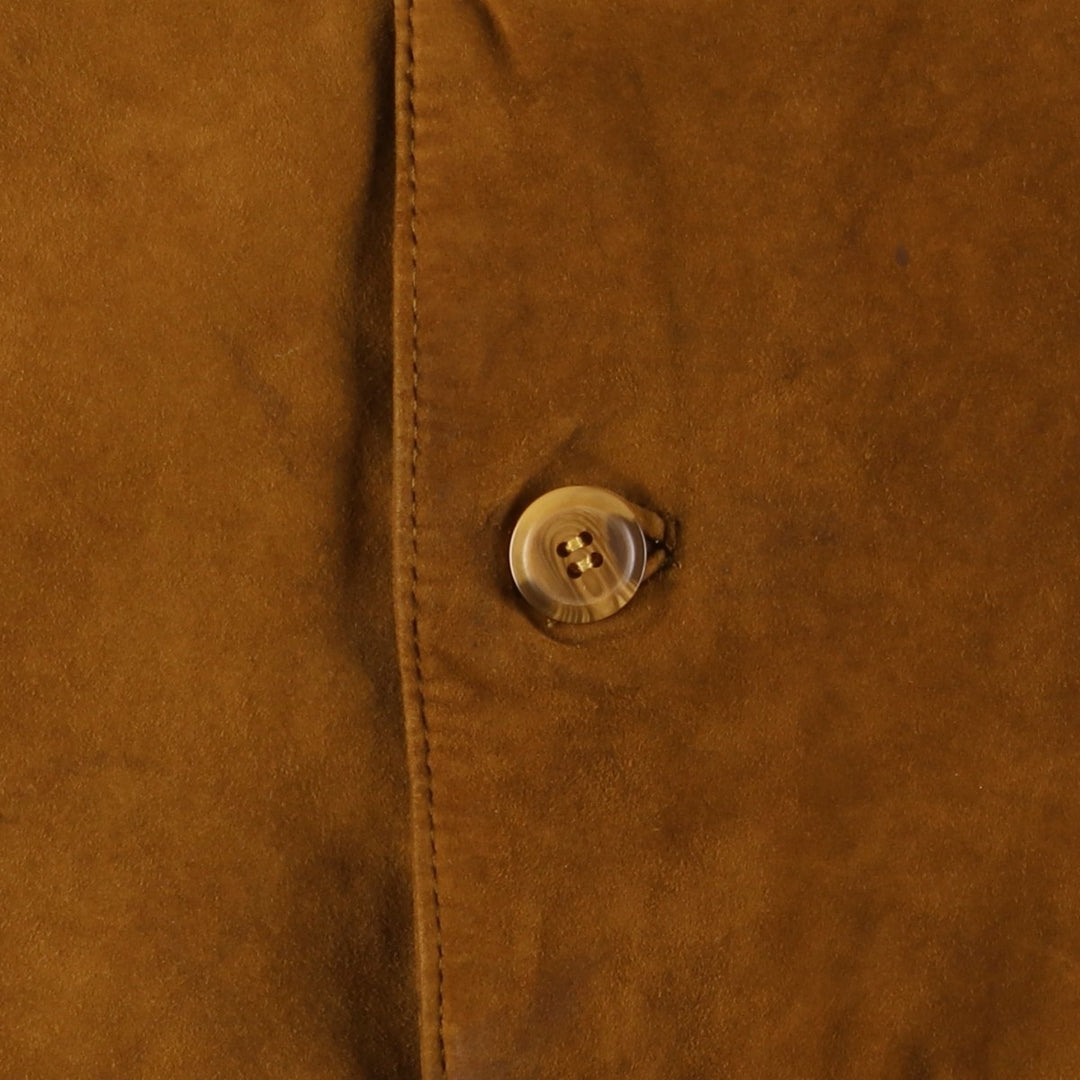 itallo Balster Jacket, Suede Leather Blouson, Men's Size L Genuine Leather Suede Leather brown type Vintage Second Hand