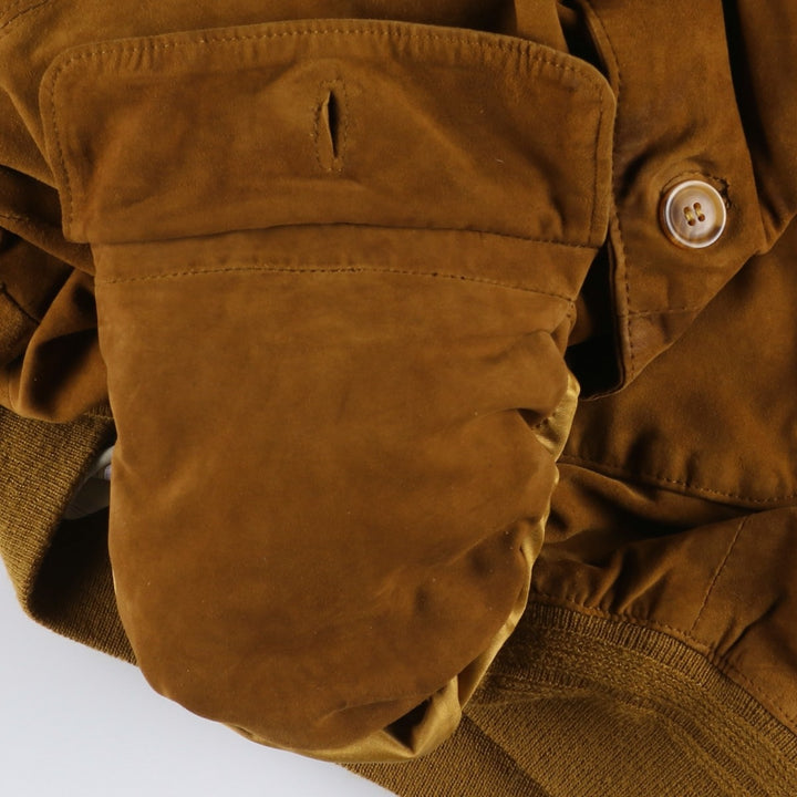 itallo Balster Jacket, Suede Leather Blouson, Men's Size L Genuine Leather Suede Leather brown type Vintage Second Hand