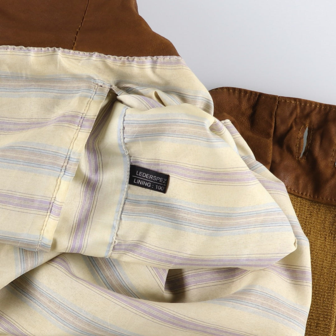 itallo Balster Jacket, Suede Leather Blouson, Men's Size L Genuine Leather Suede Leather brown type Vintage Second Hand