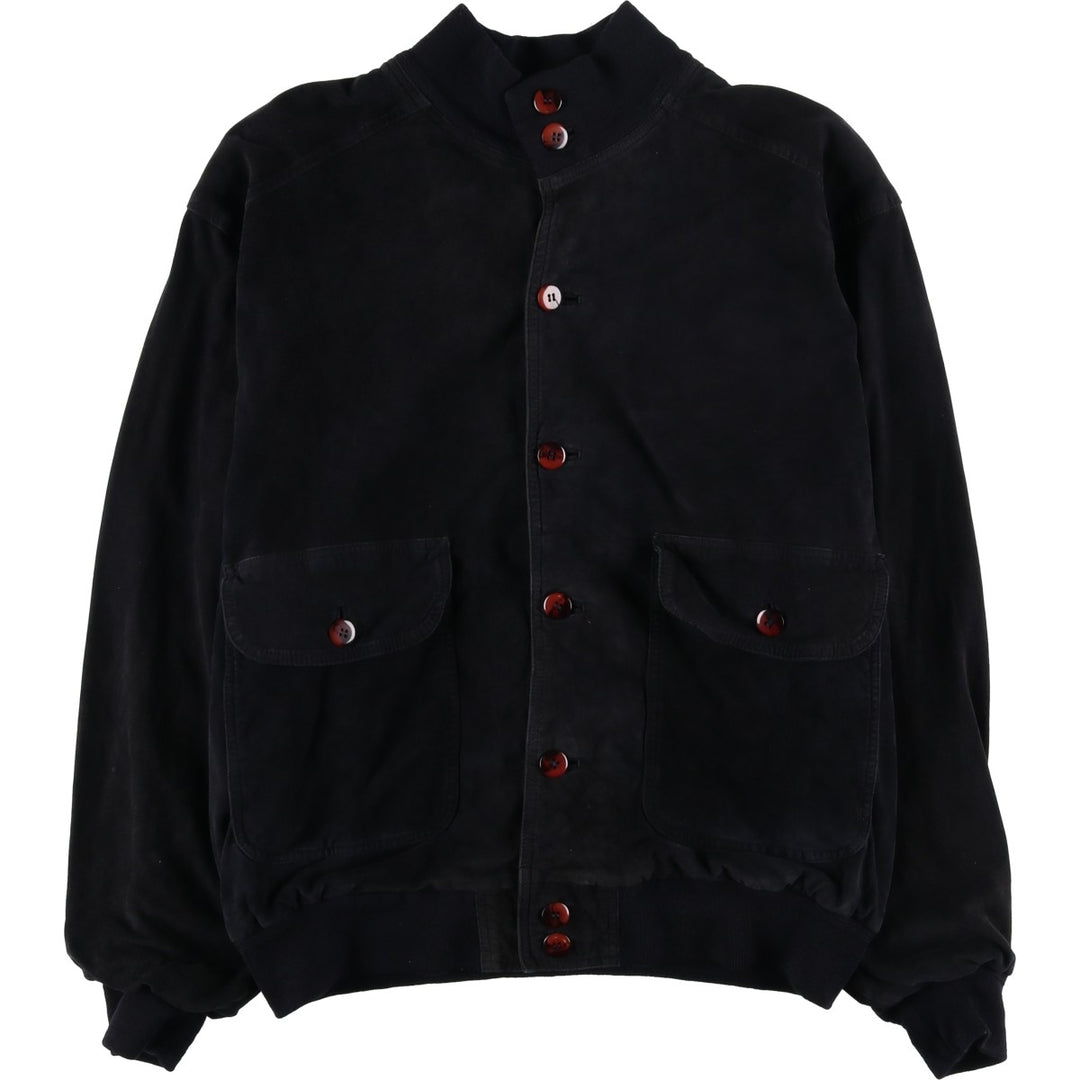 Vintage Balster Jacket, Suede Leather Blouson, Men's XL Genuine Leather Suede Leather black type Vintage Second Hand