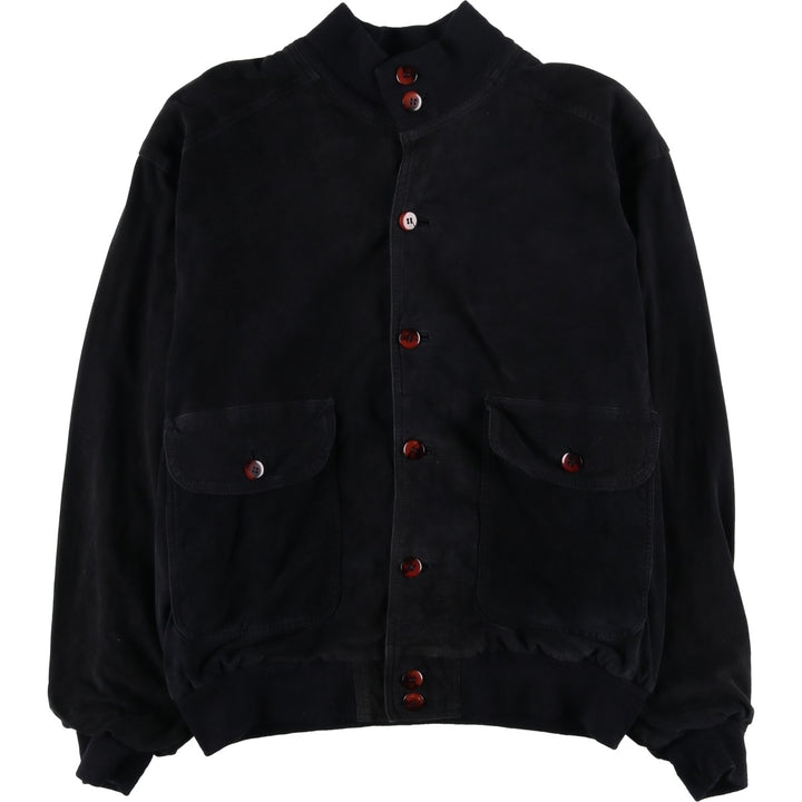 Vintage Balster Jacket, Suede Leather Blouson, Men's XL Genuine Leather Suede Leather black type Vintage Second Hand