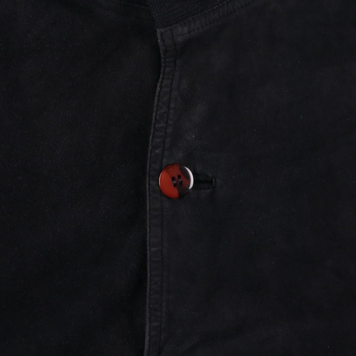 Vintage Balster Jacket, Suede Leather Blouson, Men's XL Genuine Leather Suede Leather black type Vintage Second Hand