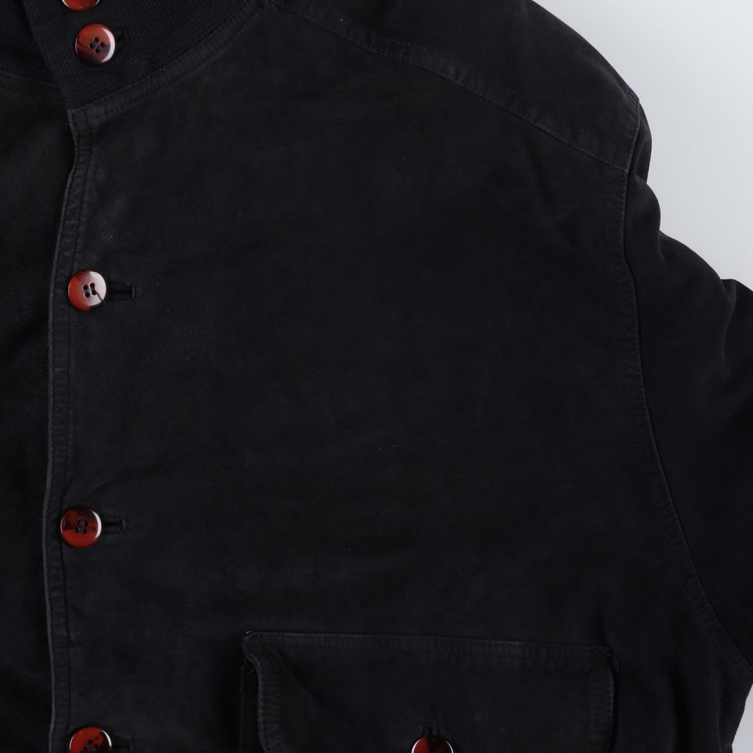 Vintage Balster Jacket, Suede Leather Blouson, Men's XL Genuine Leather Suede Leather black type Vintage Second Hand