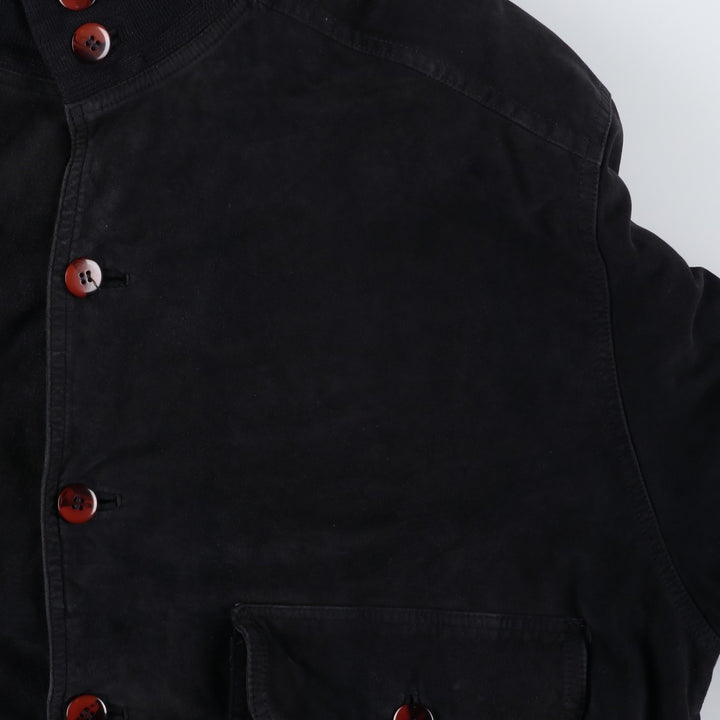 Vintage Balster Jacket, Suede Leather Blouson, Men's XL Genuine Leather Suede Leather black type Vintage Second Hand