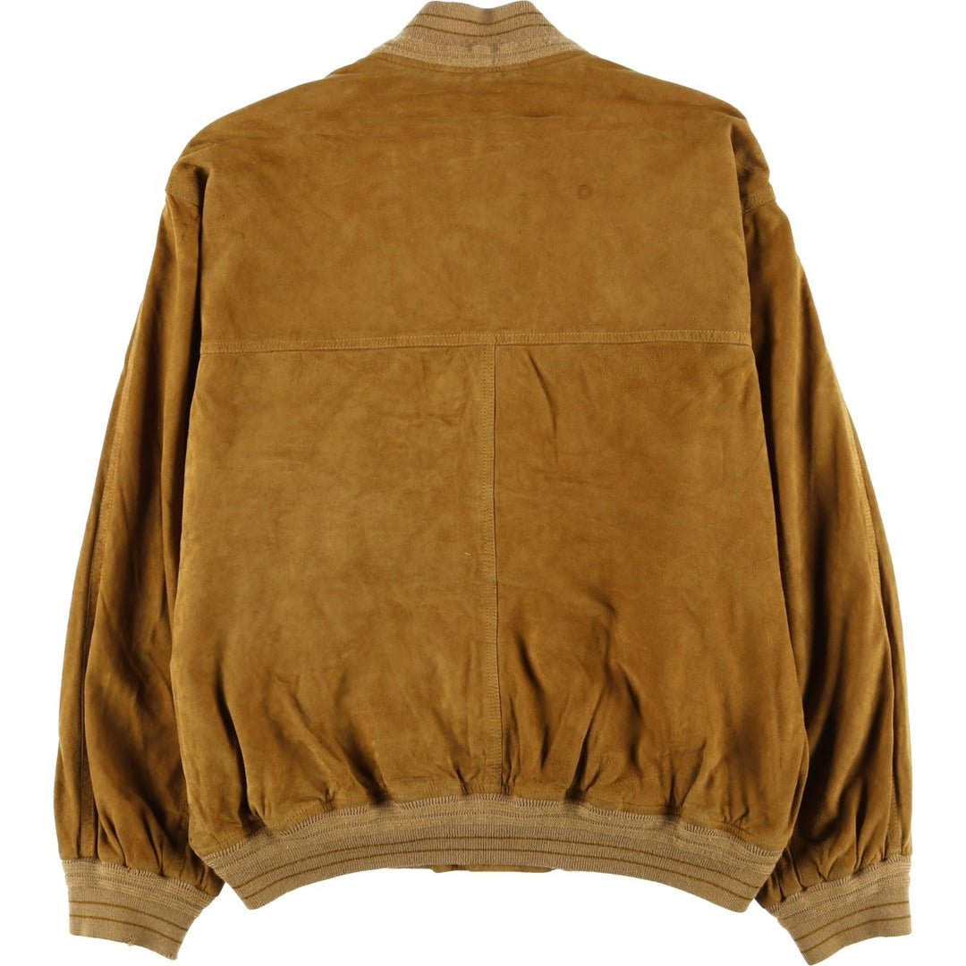 Vintage Balster Jacket, Suede Leather Blouson, Men's XL Genuine Leather Suede Leather beige type brown Vintage Second Hand