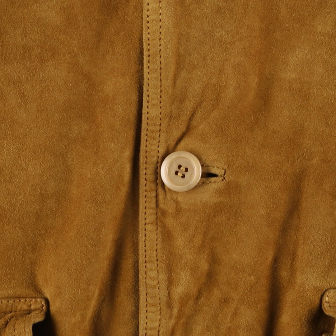 Vintage Balster Jacket, Suede Leather Blouson, Men's XL Genuine Leather Suede Leather beige type brown Vintage Second Hand