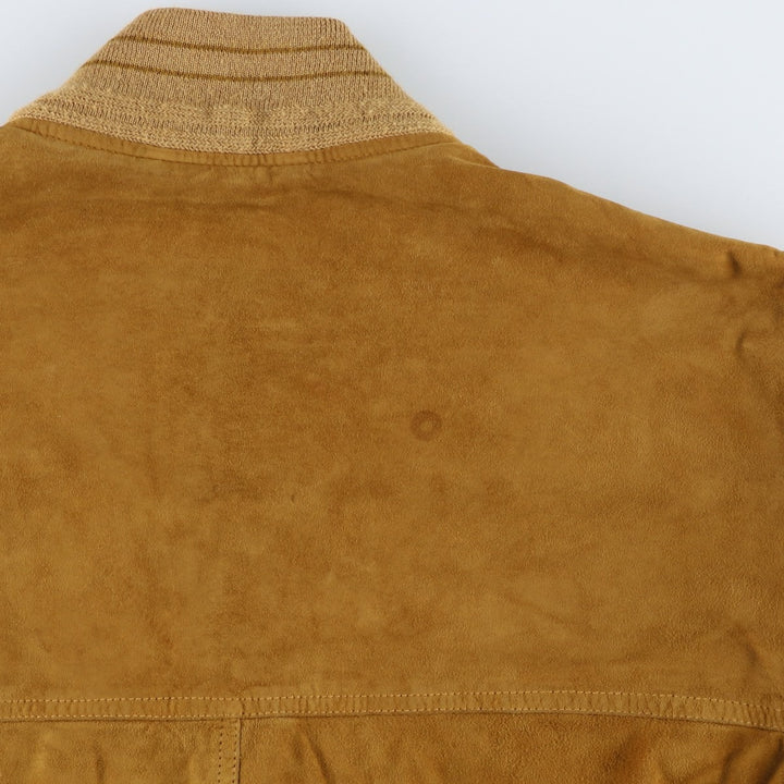 Vintage Balster Jacket, Suede Leather Blouson, Men's XL Genuine Leather Suede Leather beige type brown Vintage Second Hand