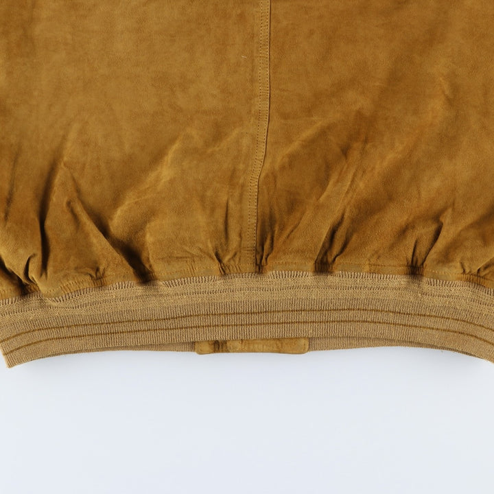 Vintage Balster Jacket, Suede Leather Blouson, Men's XL Genuine Leather Suede Leather beige type brown Vintage Second Hand