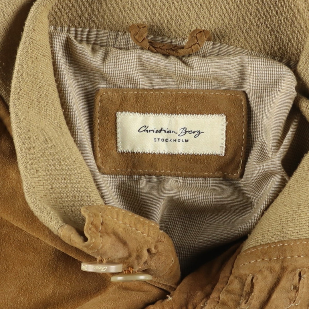 Christian Berg Balster Jacket, Suede Leather Blouson, Men's Size L unclear Beige type Vintage Second Hand