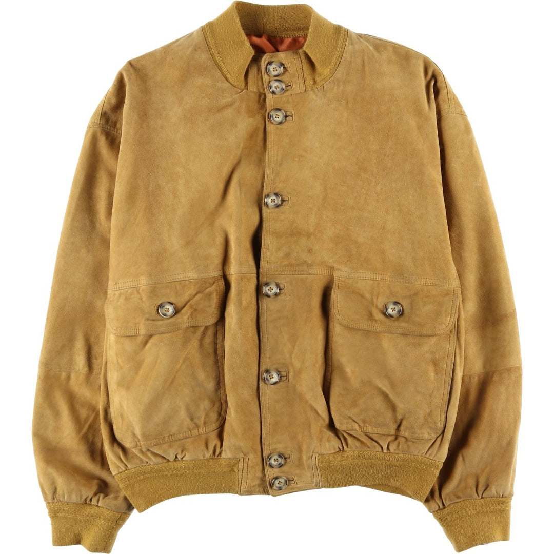 Vintage 1980'S Sharon Furs Balster Jacket, Suede Leather Blouson, Made in Italy, Men's Size XL unclear Beige type Vintage Second Hand