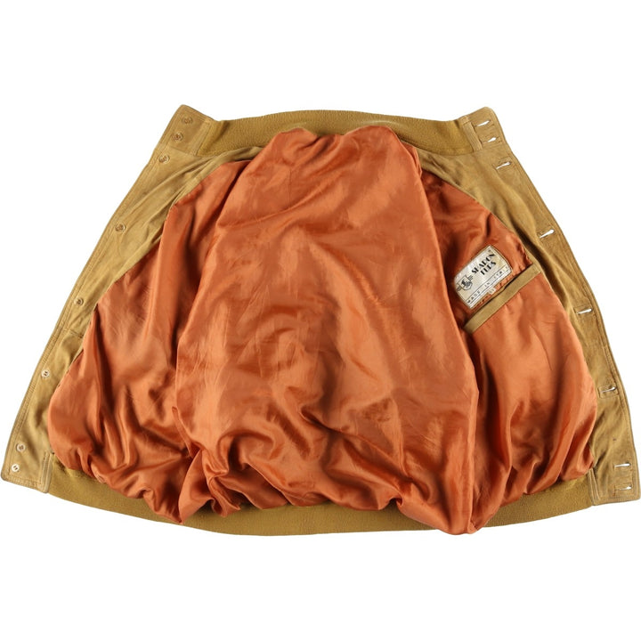 Vintage 1980'S Sharon Furs Balster Jacket, Suede Leather Blouson, Made in Italy, Men's Size XL unclear Beige type Vintage Second Hand