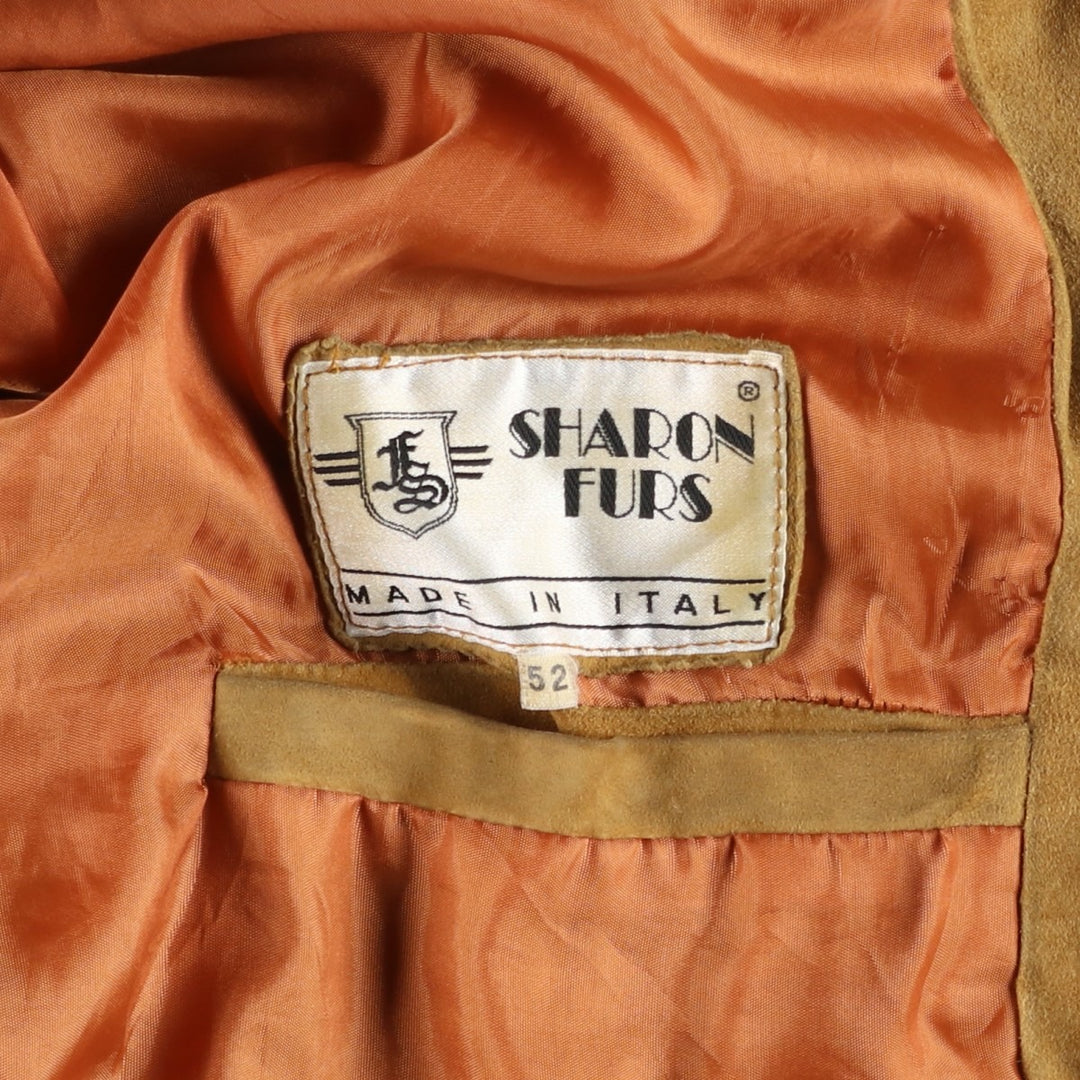 Vintage 1980'S Sharon Furs Balster Jacket, Suede Leather Blouson, Made in Italy, Men's Size XL unclear Beige type Vintage Second Hand