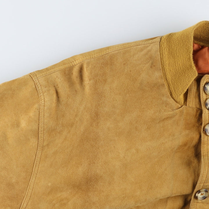 Vintage 1980'S Sharon Furs Balster Jacket, Suede Leather Blouson, Made in Italy, Men's Size XL unclear Beige type Vintage Second Hand