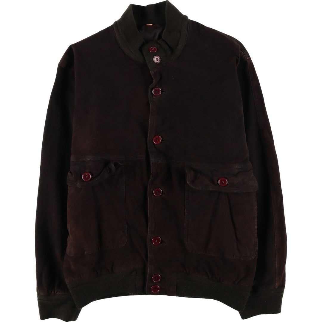 Vintage Charles Barkley Balster Jacket, Suede Leather Blouson, Men's Size Medium Genuine Leather Suede Leather brown type Vintage Second Hand