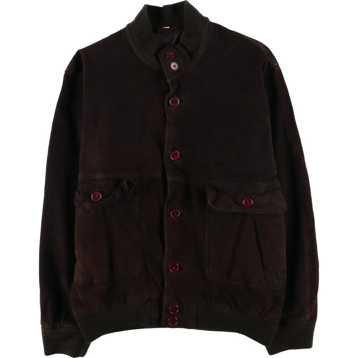 Vintage Charles Barkley Balster Jacket, Suede Leather Blouson, Men's Size Medium Genuine Leather Suede Leather brown type Vintage Second Hand