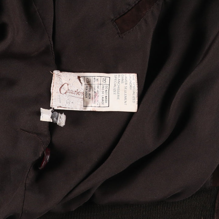 Vintage Charles Barkley Balster Jacket, Suede Leather Blouson, Men's Size Medium Genuine Leather Suede Leather brown type Vintage Second Hand
