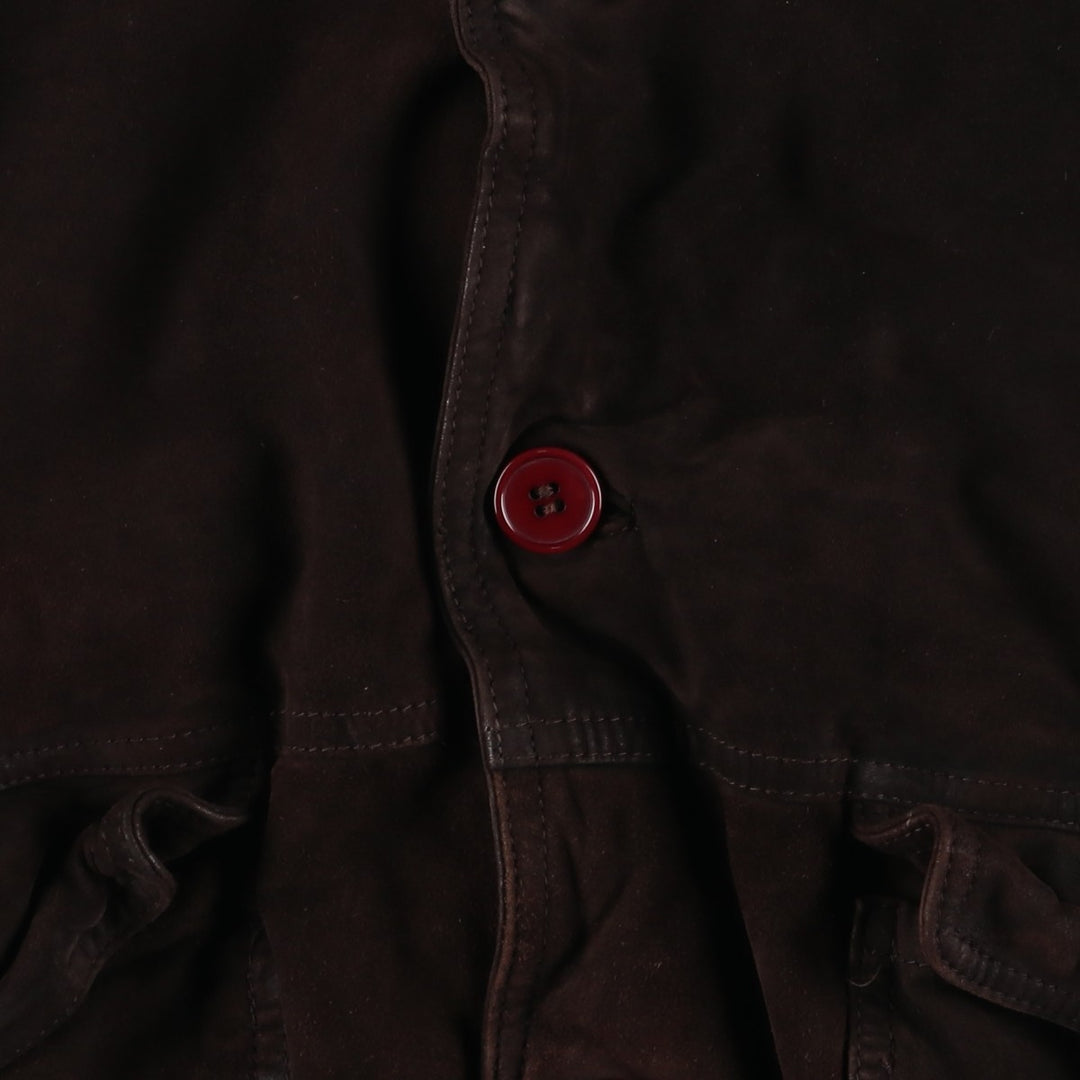 Vintage Charles Barkley Balster Jacket, Suede Leather Blouson, Men's Size Medium Genuine Leather Suede Leather brown type Vintage Second Hand