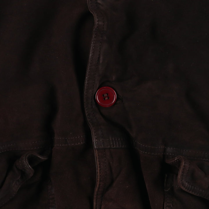 Vintage Charles Barkley Balster Jacket, Suede Leather Blouson, Men's Size Medium Genuine Leather Suede Leather brown type Vintage Second Hand