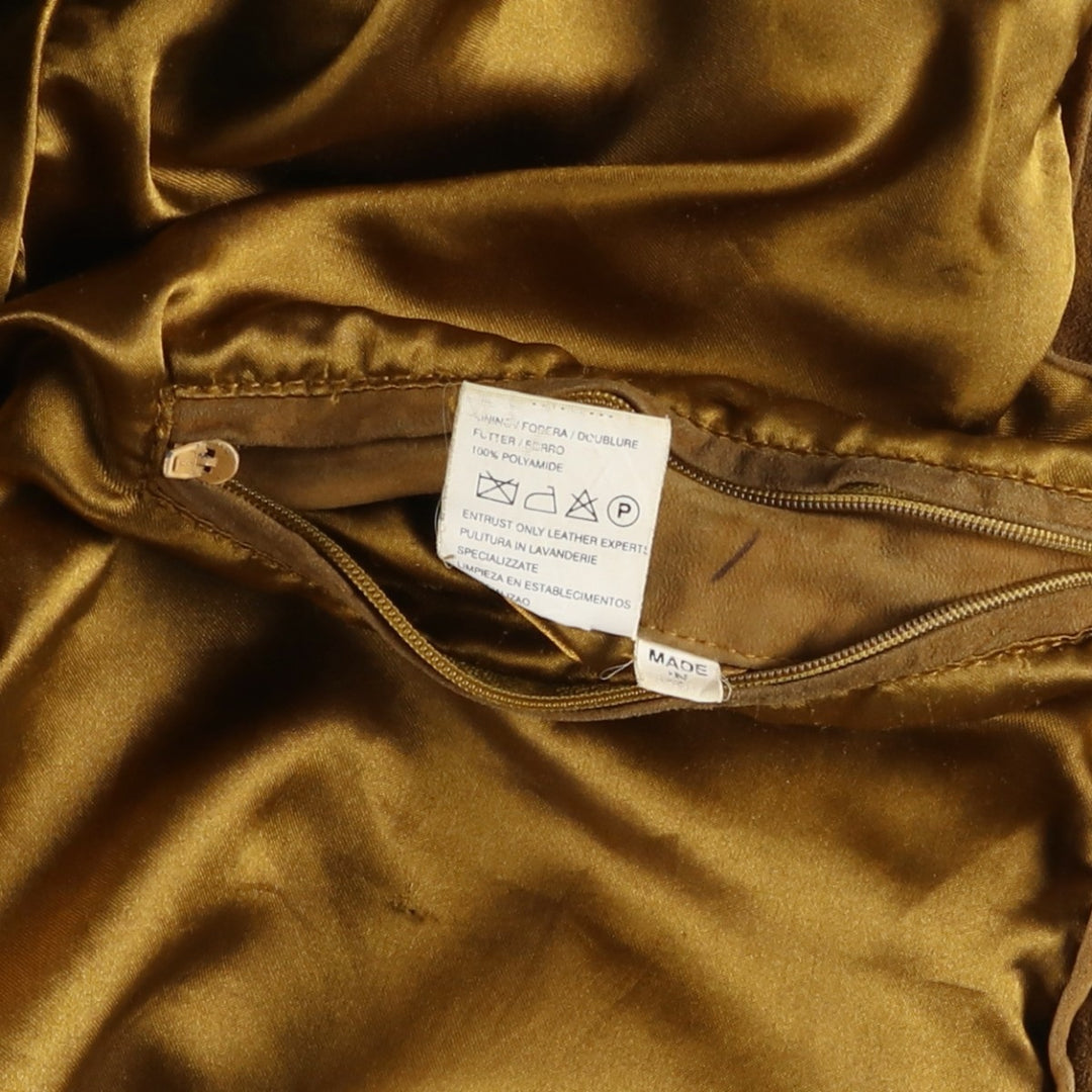 LIVING WORLD Men's Vintage Balster Jacket, Suede Leather Blouson, Size L Genuine Leather Suede Leather brown type Vintage Second Hand